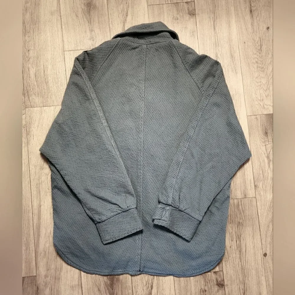 Free People Remi Cord Shirt Jacket Dolman Sleeve Gray Size M - Picture 5 of 10